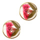 Tussenstuk met gedroogde bloemetjes 20mm - Gold-pink green